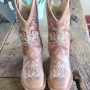 Old West Girls Brown Western Boots Size 13.5